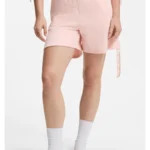 Logo-print shorts with gathered sides