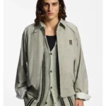 Harrington jacket with houndstooth pattern