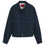 Relaxed-fit short cotton jacket in denim