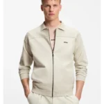 Zip-up cardigan with structured graphic pattern