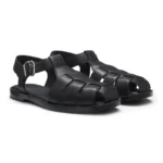 Fisherman-style sandals in leather with stacked logo