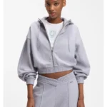 Relaxed-fit hoodie in cotton terry with barrel sleeves