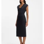 Bodycon dress with grosgrain trims