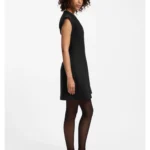Cap-sleeve dress with pleat details