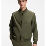 Slim-fit jacket in micro-patterned stretch fabric