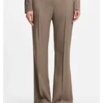 Flared-fit trousers in stretch gabardine