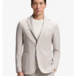 Slim-fit blazer in micro-patterned virgin wool