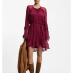 Belted dress with bell sleeves