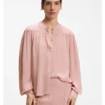 Relaxed-fit blouse in crepe de chine