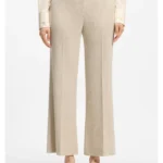 Cropped flared-fit trousers in a slub weave