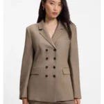 Slim-fit blazer in gabardine twill