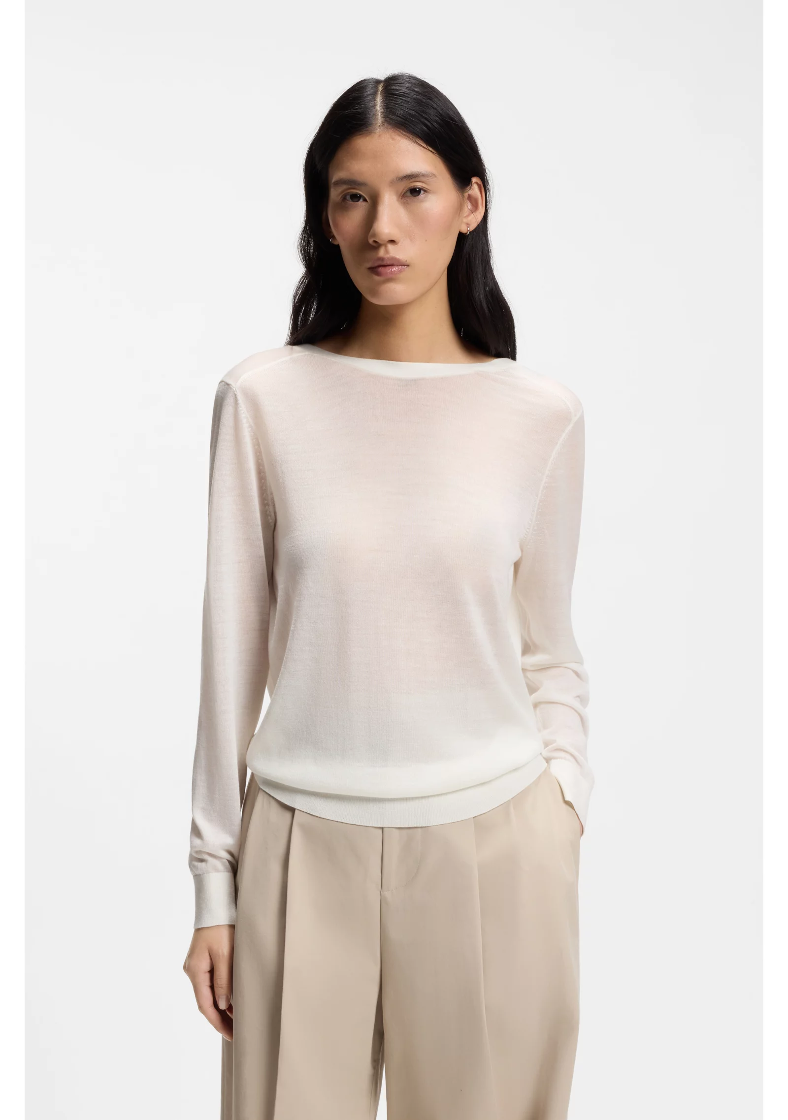 hbeu50565649_118_350 Knitted cardigan with rear button closure - Image 1