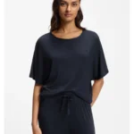 Ribbed-jersey pyjama top with Double B monogram