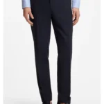 Slim-fit trousers in virgin wool and silk