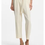 Tapered-fit trousers in Japanese crepe with belt