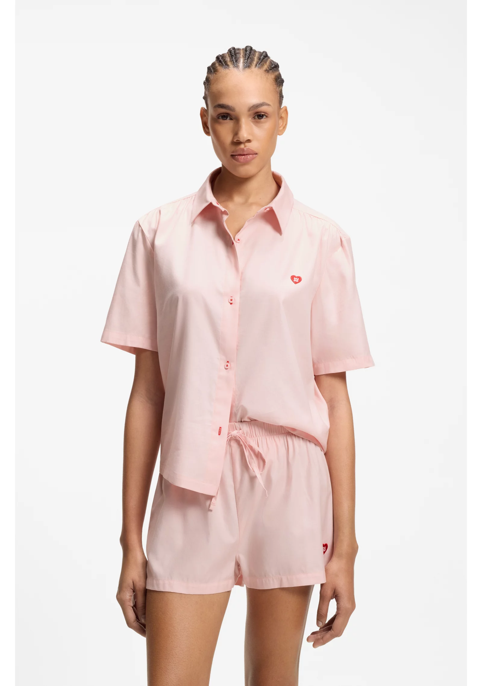 hbeu50566652_688_350 Cotton-blend pyjama set with heart logos - Image 1
