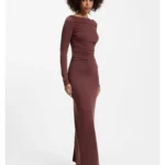 Slim-fit jersey dress with ruffle detail