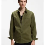Relaxed-fit shirt in cotton twill with chest logo
