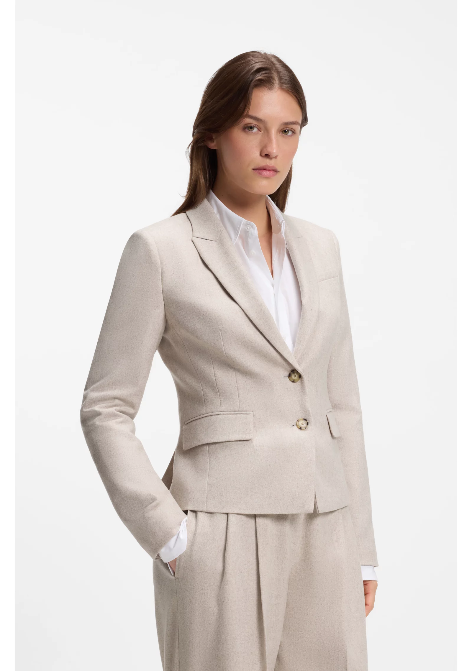 hbeu50567167_116_350 Slim-fit blazer in melange flannel - Image 1