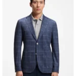 Slim-fit jacket in checked stretch jersey