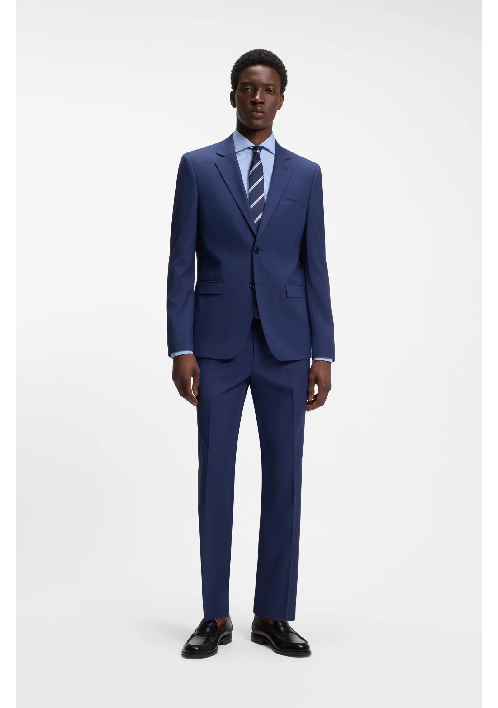 hbeu50567798_498_300 Two-piece extra-slim-fit suit in checked twill - Image 1