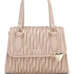 Faux-leather handbag with heart charm