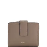 Leather wallet with logo lettering