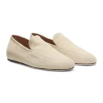 Suede loafers with leather outsole
