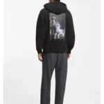 Cotton hoodie with spaced-out logo and back graphic
