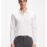 Slim-fit polo shirt in mercerised cotton