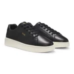 Nappa-leather trainers with gold-tone logo