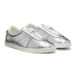Metallic-effect trainers in leather