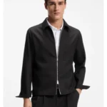 Zip-up jacket in virgin wool
