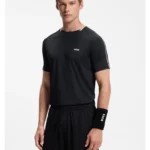 Active slim-fit T-shirt with signature-stripe collar