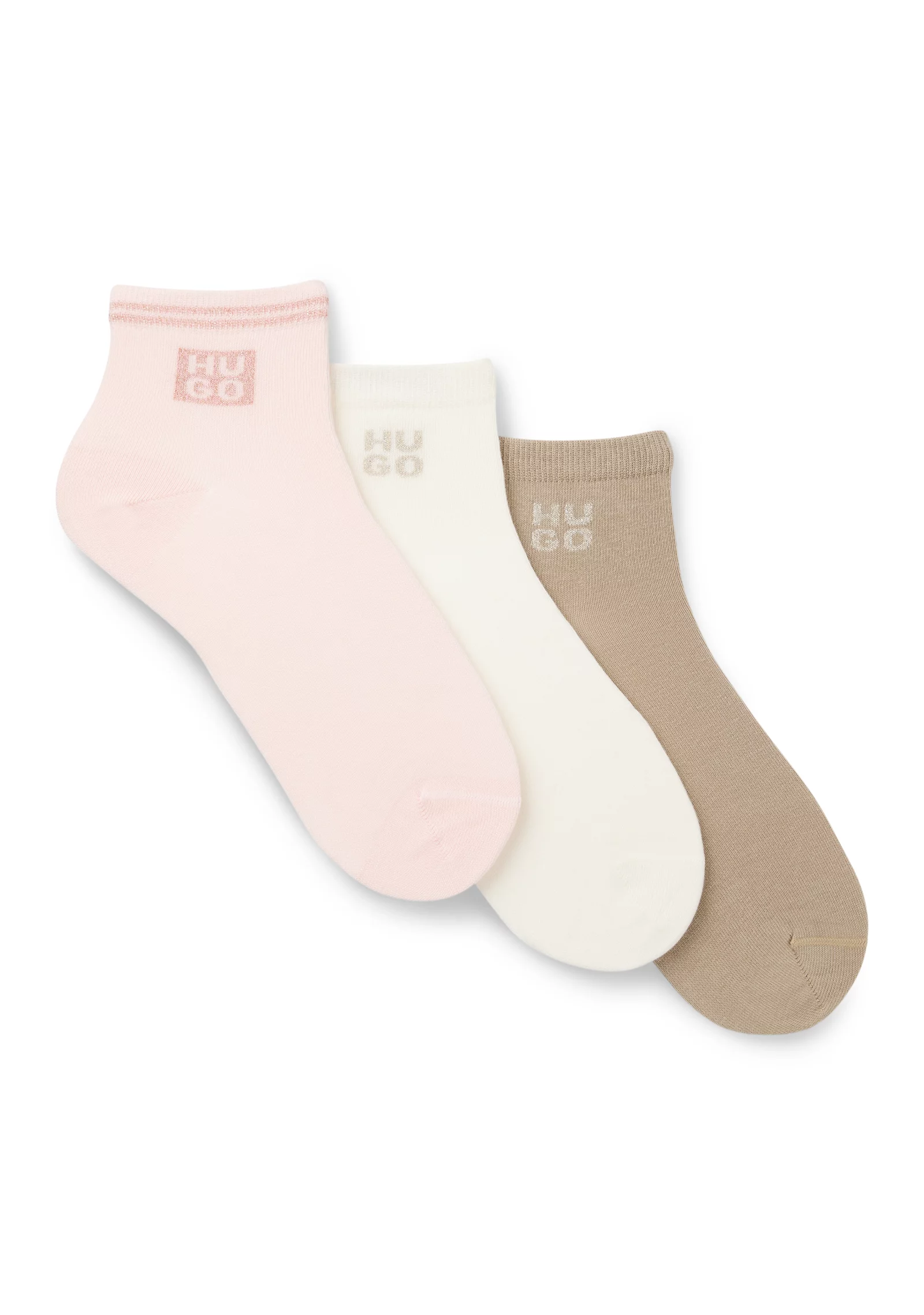 hbeu50570083_688_200 Three-pack short socks with metallic thread logos - Image 1