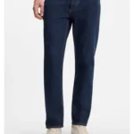 Regular-fit jeans in blue indigo cotton