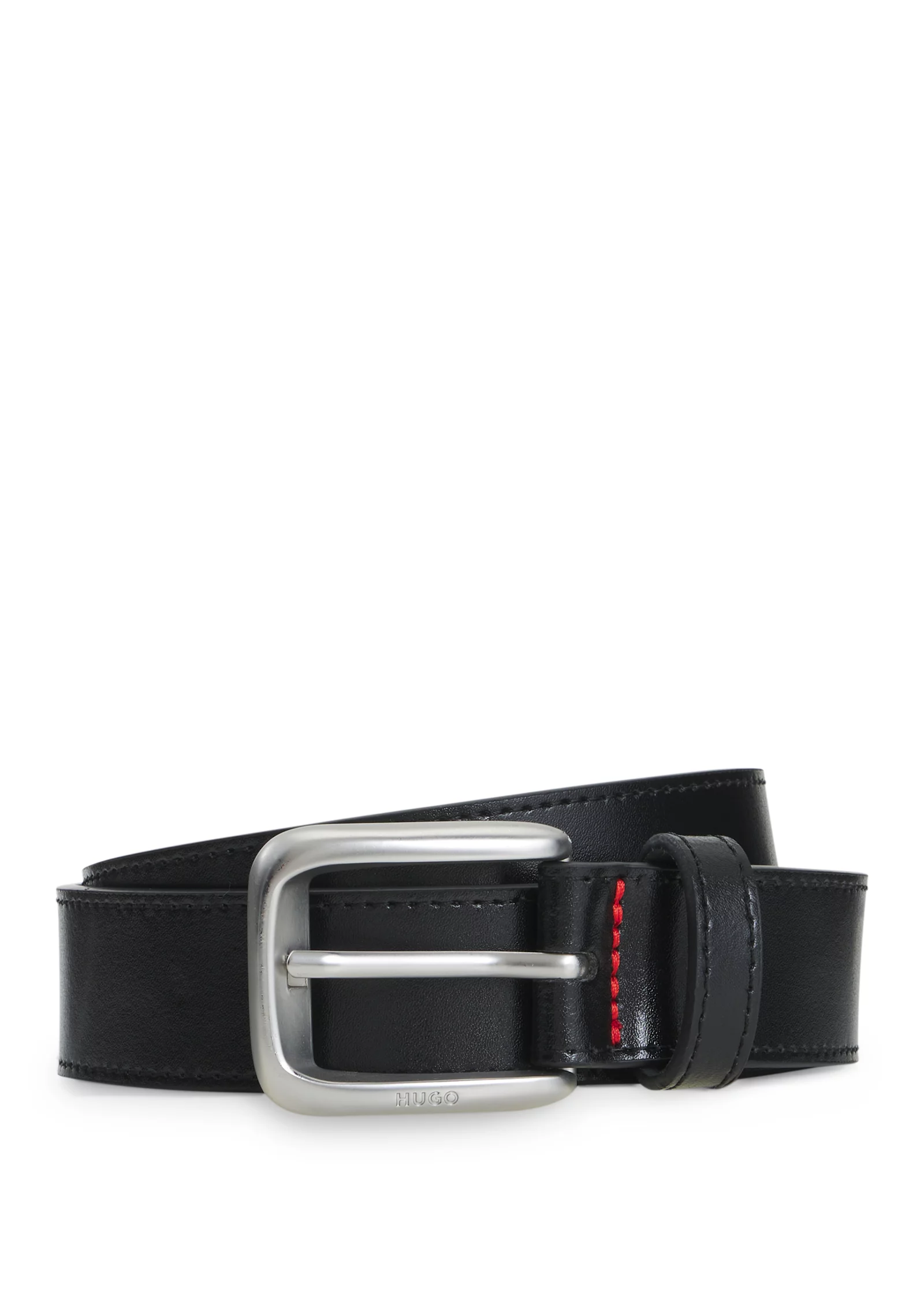 hbeu50572842_001_200 Leather business belt with logo-engraved buckle - Image 1