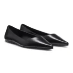 Leather ballerina pumps with pointed toe
