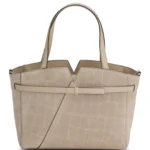 BOSS Revers printed-suede tote bag with belt detail