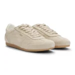 Suede trainers with logo details