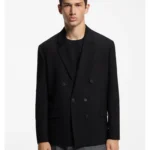 Modern-fit blazer in performance-stretch twill