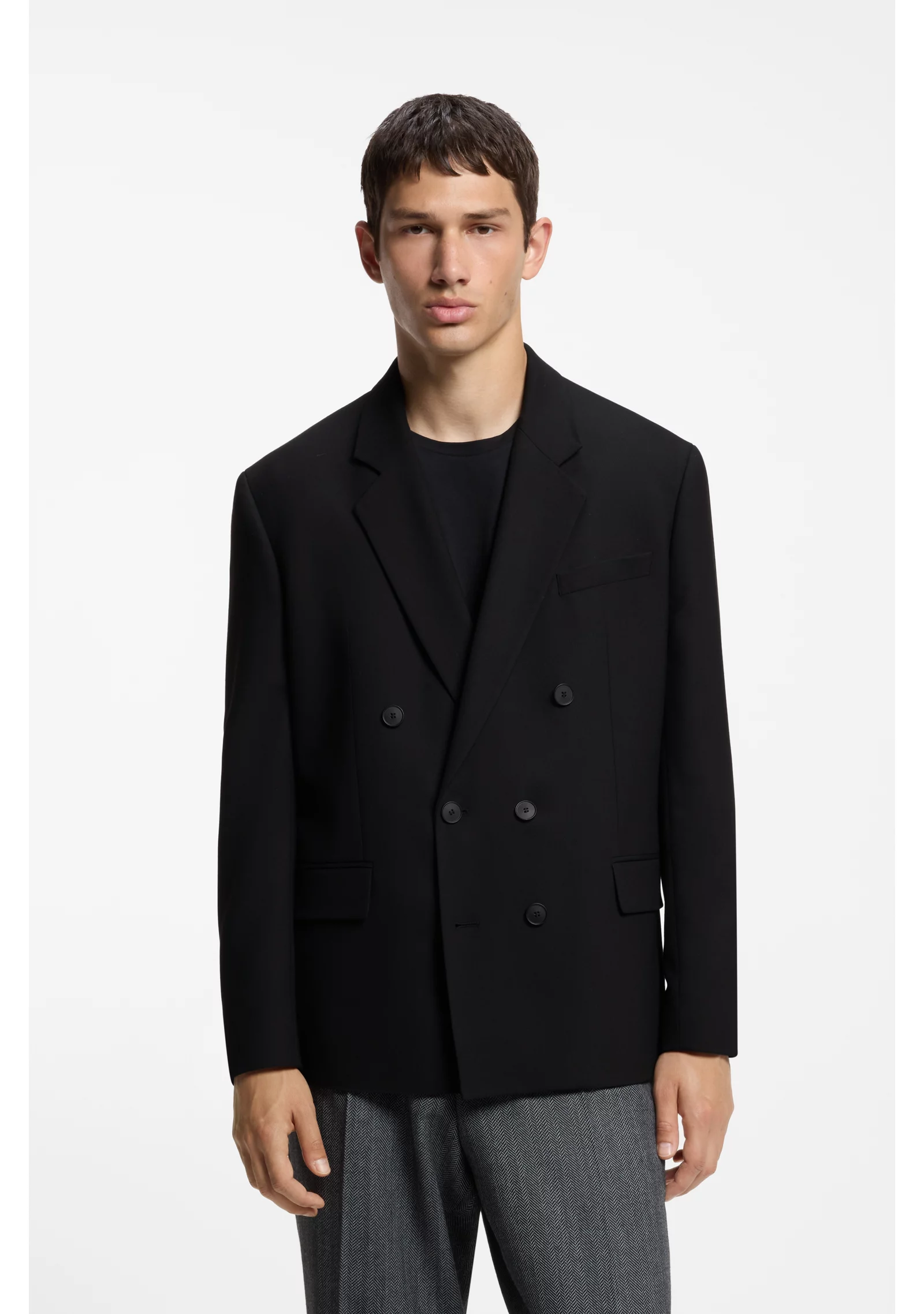 hbeu50580214_001_350 Modern-fit blazer in performance-stretch twill - Image 1