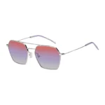 Double-bridge sunglasses with multicoloured lenses
