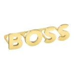 Light-gold tone knuckle ring with logo letters