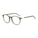 Green-acetate optical frames with gold-tone detailing