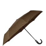 Camel monogram-pattern umbrella with logo strap