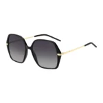 Black-acetate sunglasses with gold-tone temples
