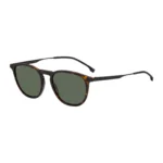 Havana-acetate sunglasses with steel temples