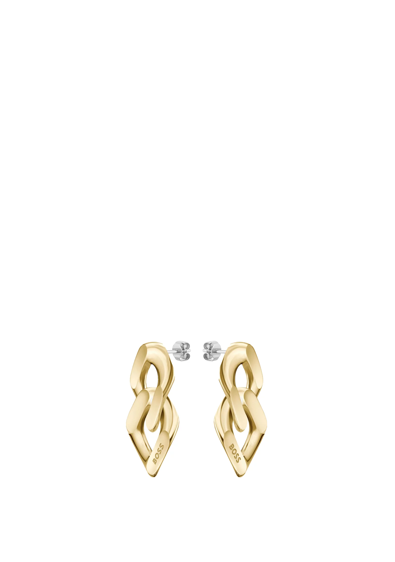 hbeu58129480_999_200 Gold-tone earrings with angled links - Image 1