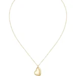 Gold-tone necklace with heart-shaped pendant
